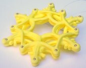 Ornament Snowflake Yellow Pastel UNIQUE SUGAR CRAFT Hand Piped Christmas Winter Weddings Unique Gifts Holiday Decor Warm Sunny Bright Happy