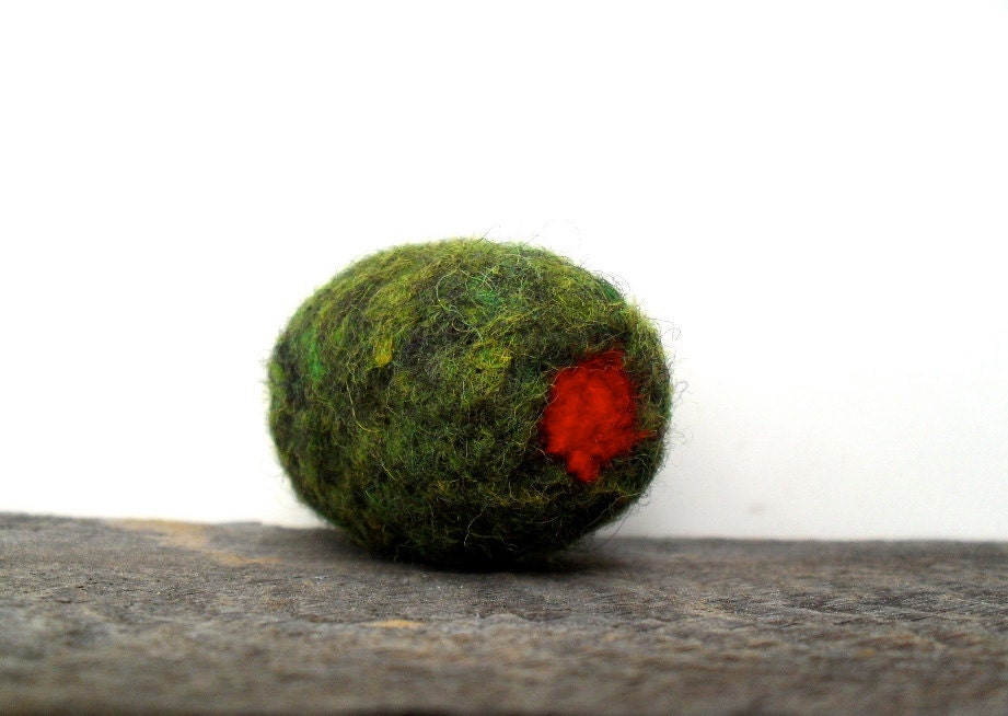 Catnip Cat toy martini olive needle felted