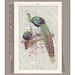 PEACOCK - ARTWORK printed on Repurposed Vintage Dictionary page -Upcycled Book Print