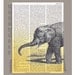 ELEPHANT- ORIGINAL ARTWORK printed on Repurposed Vintage Dictionary page 8x11 -Upcycled Book Print