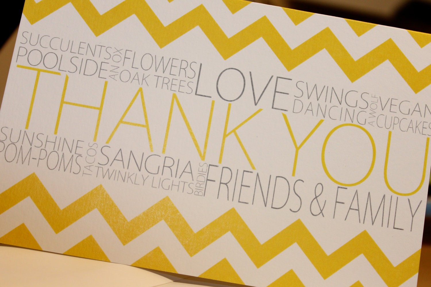 Chevron Stripes / Thank You Note Cards / Blank Inside
