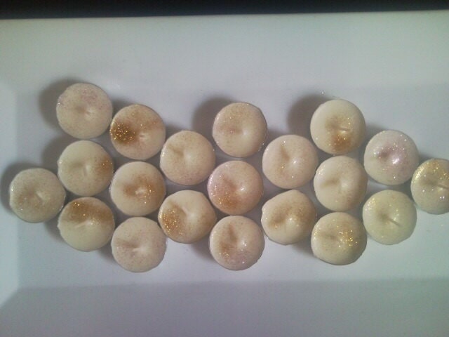 20 Vanilla Tea Lights, Dusted w/ Glitter