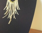 Gold Metal Chain Necklace with Suede Cording Fringe