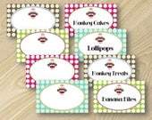 Printable Party Label Design: Vintage Girly Sock Monkey Birthday Collection