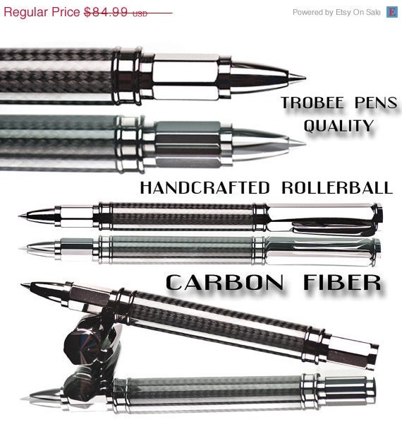 20% ALL PENS On SALE Now Carbon Fiber and Gun Metal Rollerball Writing Pen Awsome ink pen made by hand on a lathe Rollerball Pen Magnetic C