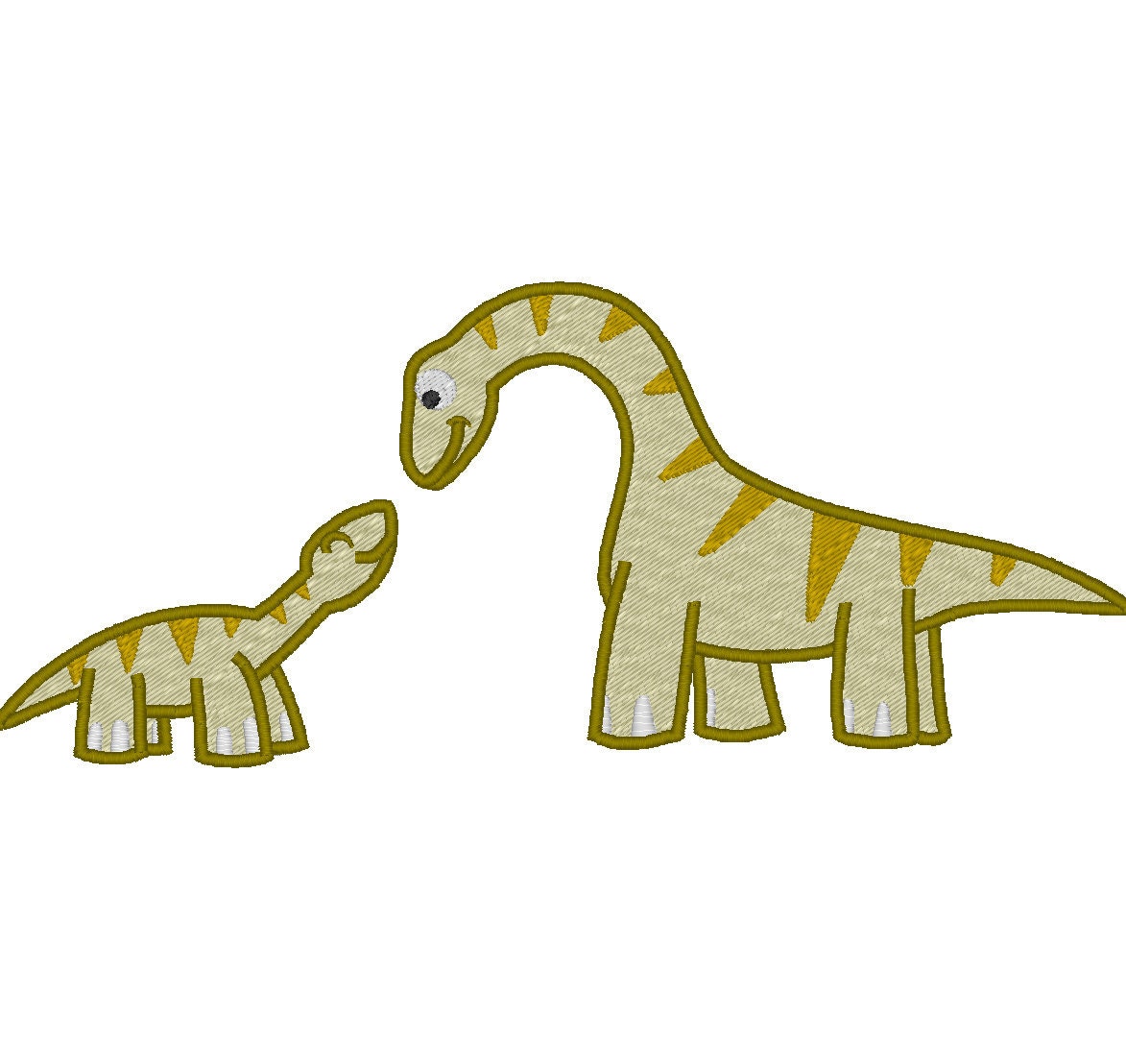 Dinosaurs - machine embroidery appliqué and fill stitch design, file - for hoop 4x4, 5x7 and 6x10