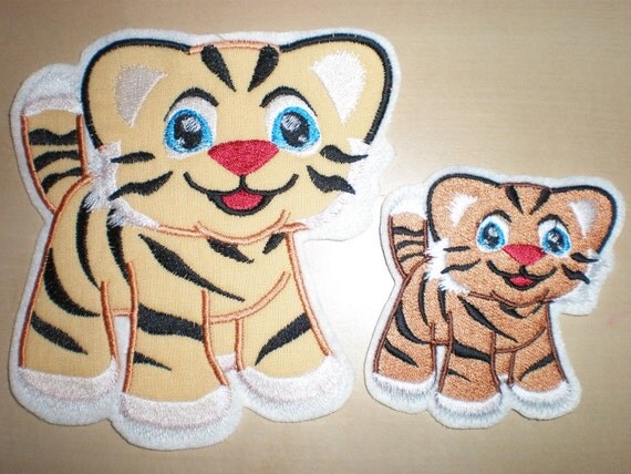 Cute tiger cub - machine embroidery fill stitch and  applique designs - 4x4, 5x7, 6x10