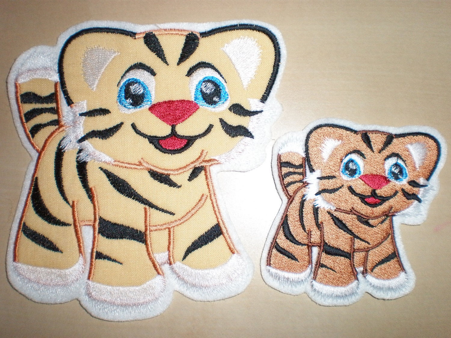 Cute tiger cub - machine embroidery fill stitch and  applique designs - 4x4, 5x7, 6x10
