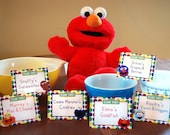 Sesame Street Food Label Tents - Set of 12 - Birthday Party Decorations