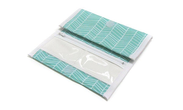 Travel Jewelry Wallet Jewelry Organizer Clutch - Herringbone in Lake