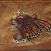 Clutch Purse Embroidered Wristlet Evening Bag "Butterfly Queen" Gold Burgundy Princess