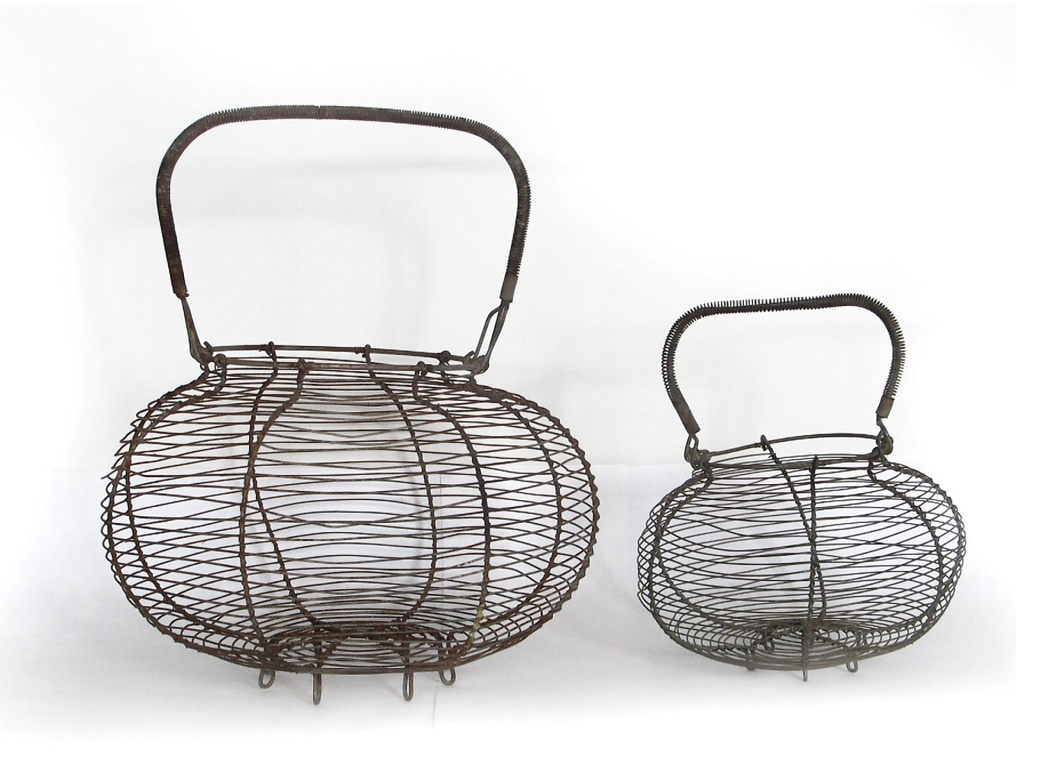 EXTRAODINARY GIANT Antique Wire Egg Basket, from an old school restaurant