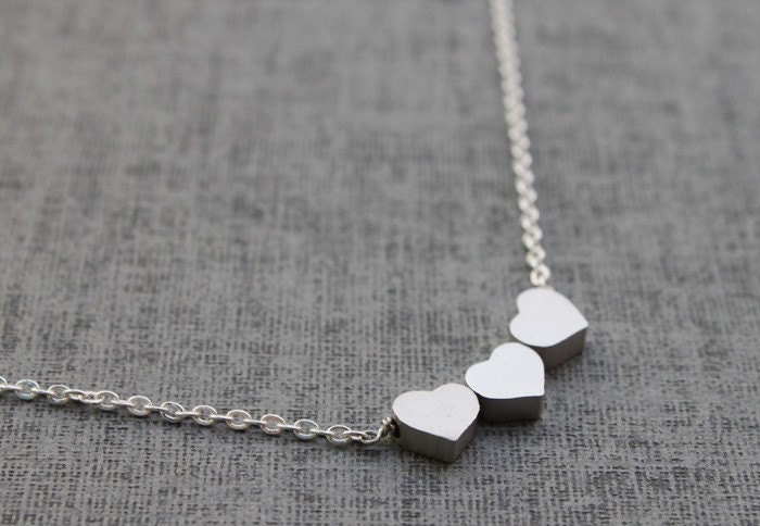 Cute three Hearts  Necklace - S2005-1