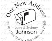 Custom Address Stamp - Mailbox New Address - Rubber Stamp PR327