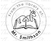 SELF INKING Personalized Stamp - Library of/Worm PS178