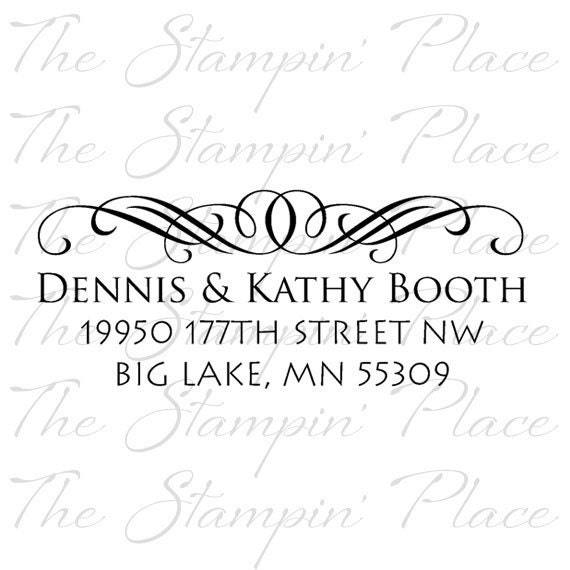 SELF INKING Custom Address Stamp - Fancy Scroll Address PR152
