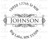 Custom Address Stamp - Fancy Circle Address - Preinked Style PR129