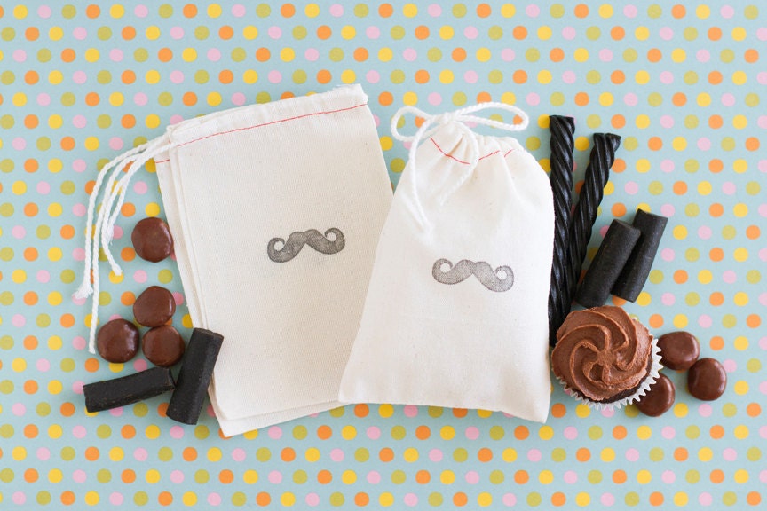 Mustache Favor Bags - Little Man Party Favors