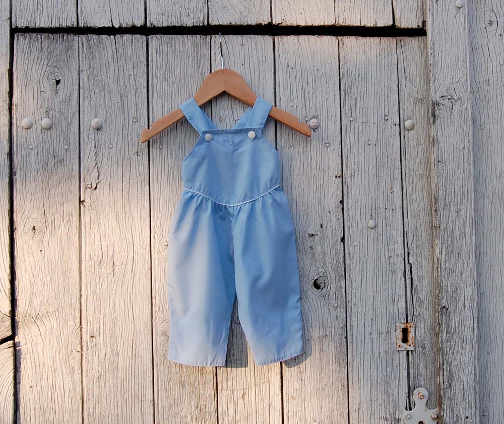 Vintage Blue Baby Dungarees Overalls