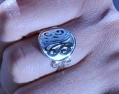 silver ring SSR3 with  2-3  monogrammed initials,
