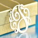 monogram initial. 1.25" size. with a chain. Sterling silver