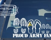 Stick family Proud military family vinyl vehicle decal