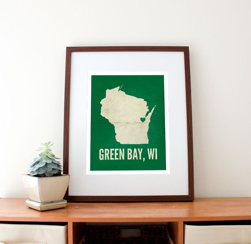 Green Bay, WI Love Print, 11" x 14"