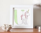 U is for Unicorn original painting