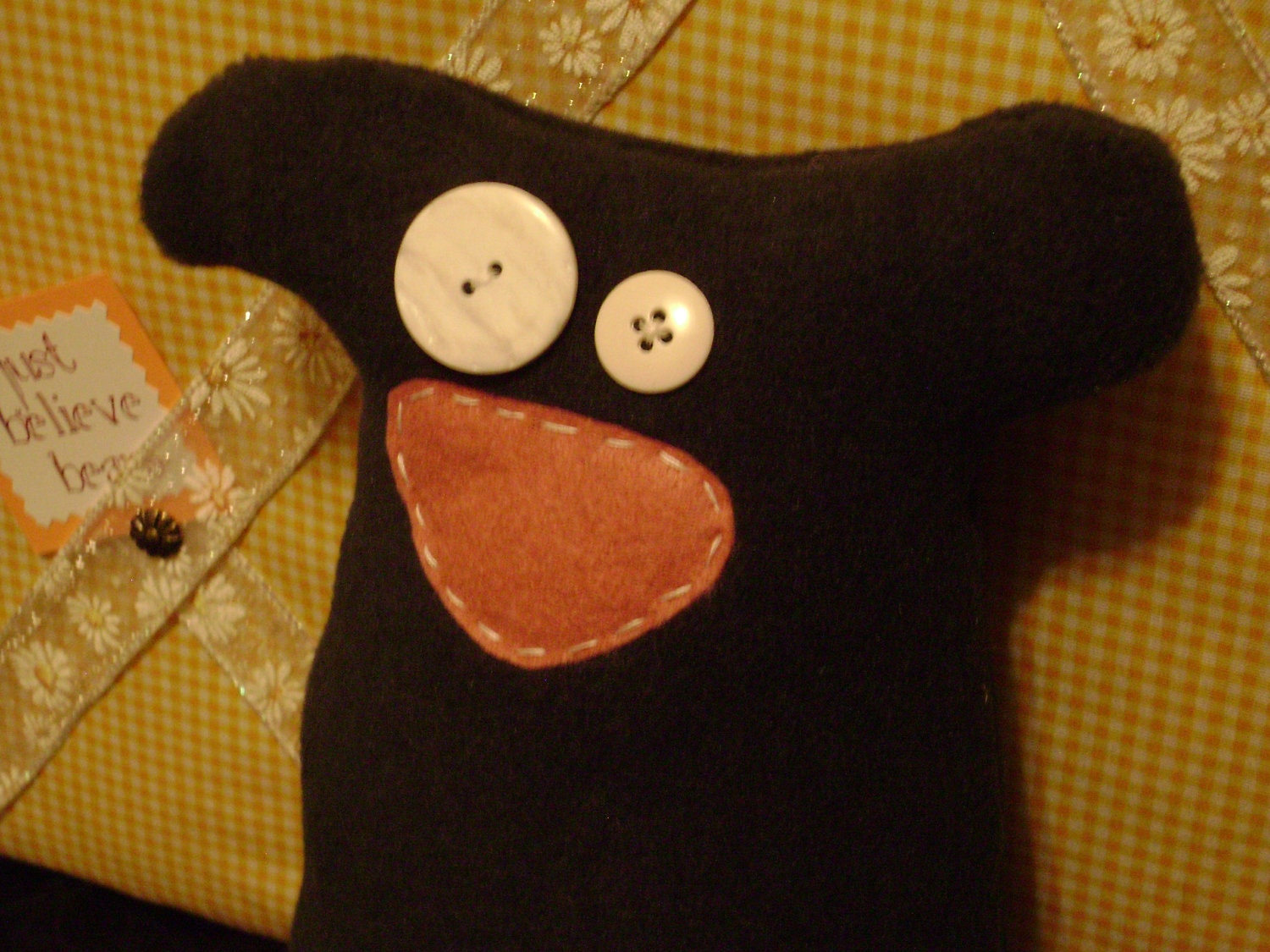 Plush Bear 50% Donation to Animals Asia "Just Believe Bear" Rescue - Ready to Ship - One of a Kind
