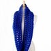 Olympian Blue Infinity Scarf, Crochet Oversized Cowl, Winter Fashion Accessories