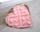 Tin Heart Shabby Chic wedding decor favors Set of 3 Tin Hearts rustic wedding home decor vintage tin ceiling tiles heart tags