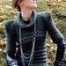 Olive green military elegant women fall autumn hand knit sweater, modern fashion triangle geometric origami /Khaki Chic 2/