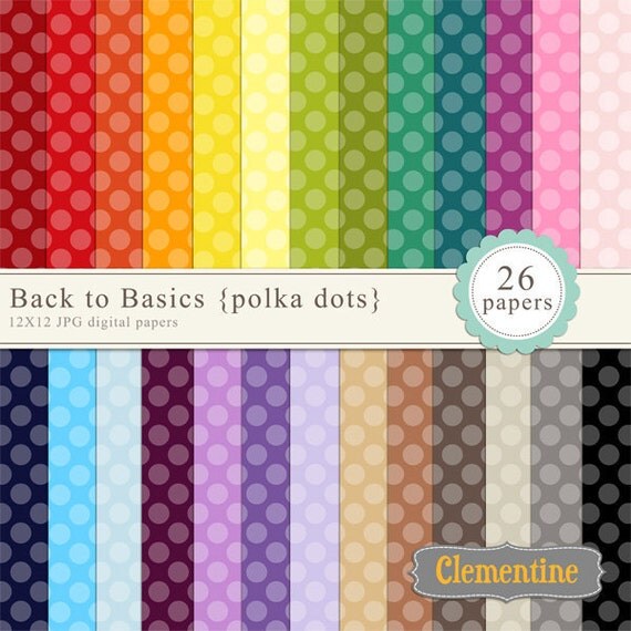 40% OFF SALE -Big polka dot digital paper 12x12, digital scrapbooking paper, royalty free commercial use- polka1- Instant Download Il_570xn