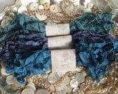 Gorgeous Crinkled Seam Binding Ribbon - Midnight Bundle - Rustic, Shabby Chic, Beach, Cottage, French Country, Wedding