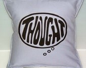 Geekery Pillow Cushion- Modern Hipster Girl. Text Symbol Pillow-  10 x 10 inch  25 x 25 cm
