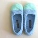 Crochet Slippers for Women in Mint & Sky Blue