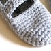 Crochet Mary Jane Slippers for Women in Grey
