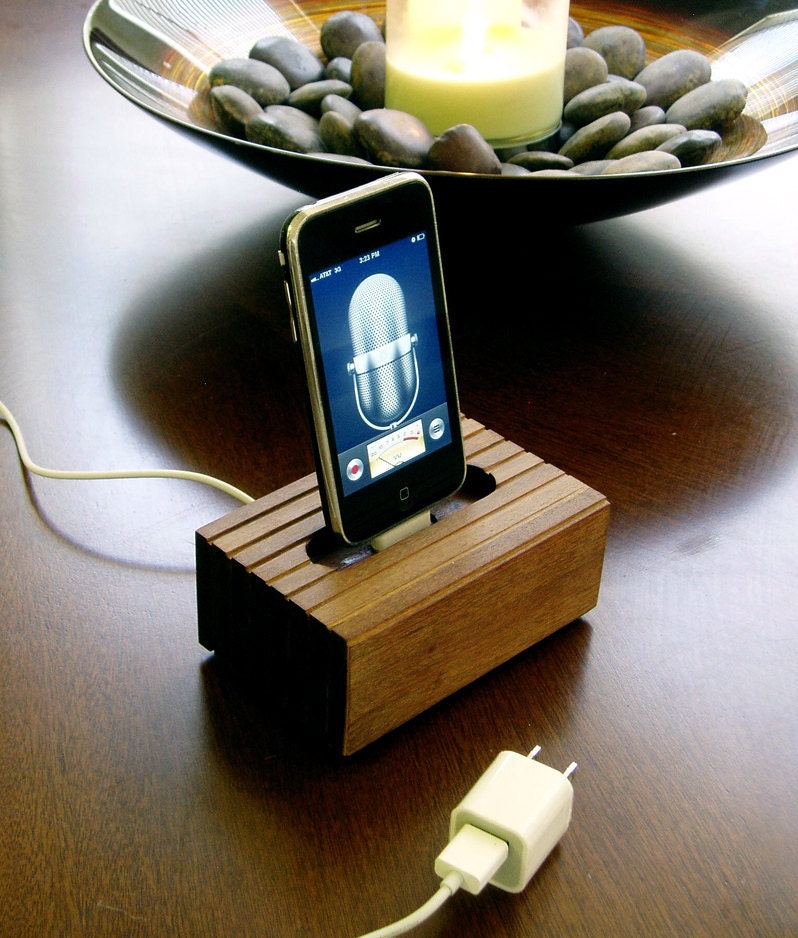 iPhone Cradle - Reclaimed Wood - w/ Wall Charger -