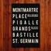Subway Art - Paris - Typography Print - Modern Art Poster - Set of 3 - 13x19