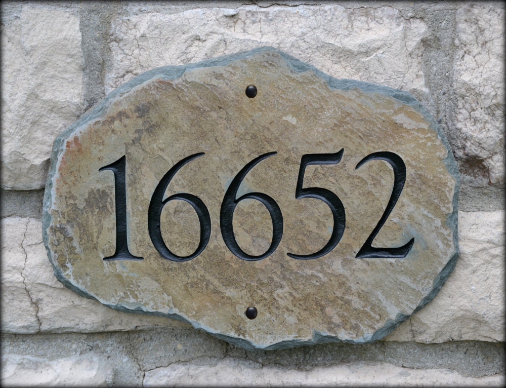 ADDRESS STONE Mailbox Plaque / House Marker Home Number Sign Column