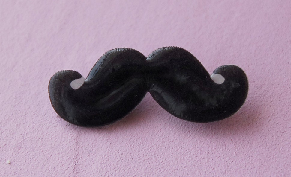Black Moustache Pin