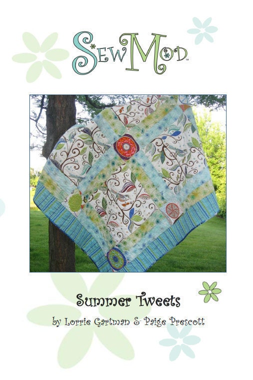 Summer Tweets Modern Quilt PDF Pattern Hardcopy Available