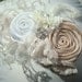 The Lily Flower Headband, Baby Headband, Headband, Girl Headband, Cream and White Rosettes with Silk, Chiffon Flowers and Lace Bow