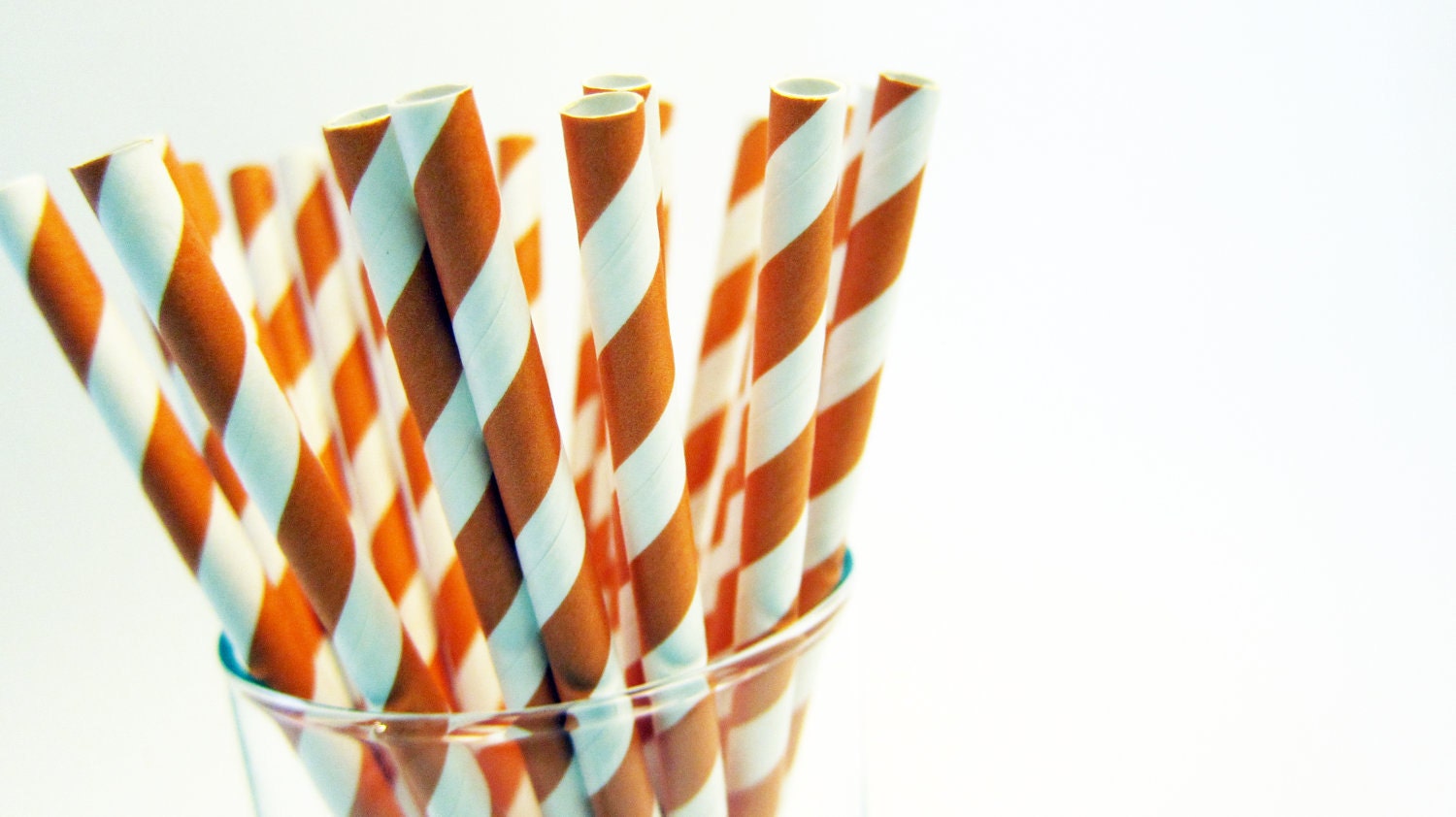 25 pumpkin orange striped Paper Straws, AND Digital DIY straw tags (your color choice), Party Striped Straws biodegradable