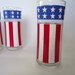 Vintage Patriotic Uncle Sam Hat Bicentennial Hiball Highball Drinking Glasses Set of 6 Day Red White & Blue