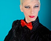 The Fire-Eating Clown Bowtie: Red Bow Tie with Fire Opal Swarovski Rhinestones