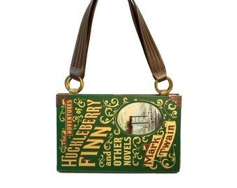 Mark Twain Book Purse Clutch or Handbag - Decadence Bookpurse clutch - Huckleberry Finn and other novels