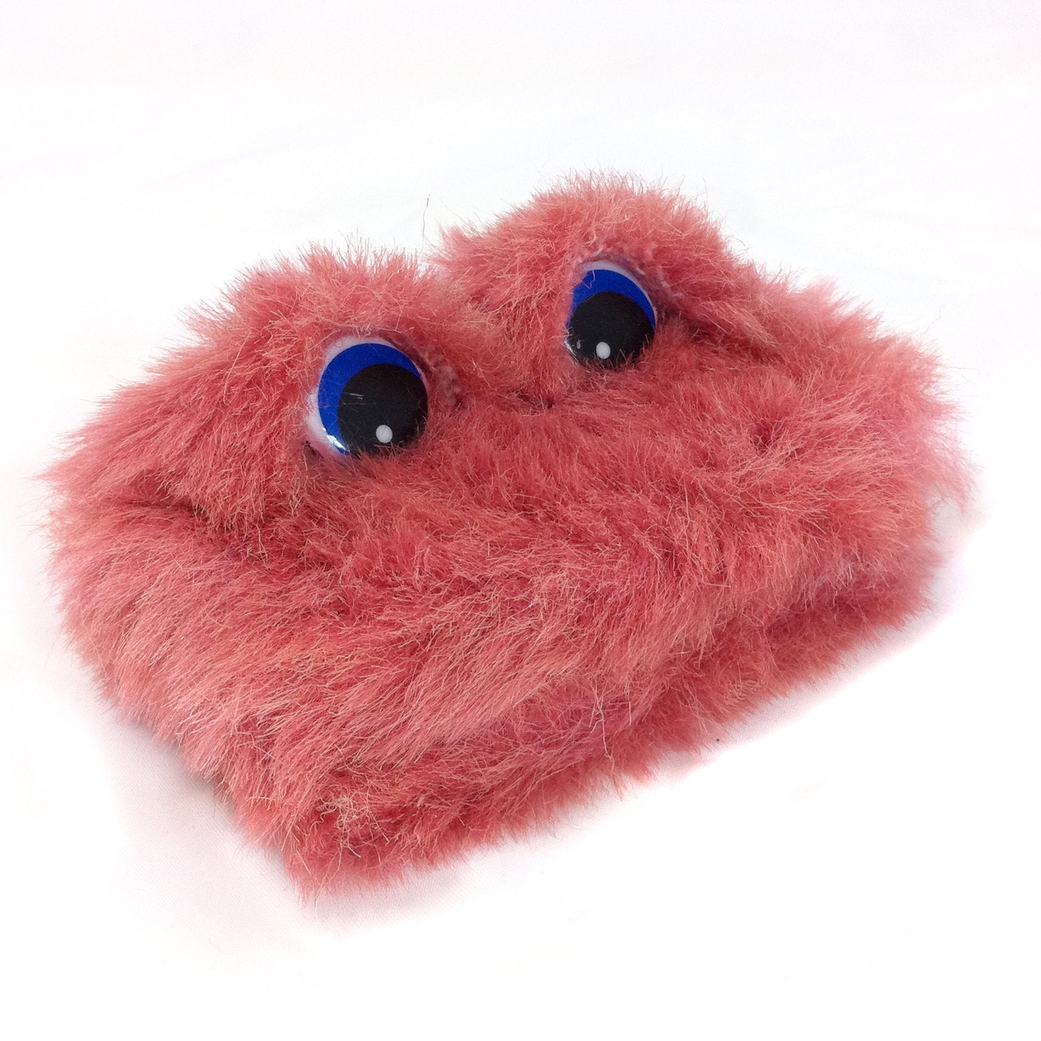 Pat the Eco Friendly Tin Monster - Pink upcycled furry tin storage or gift  - Kawaii