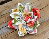 Spring Floral Flower clip  - Alligator hair clip