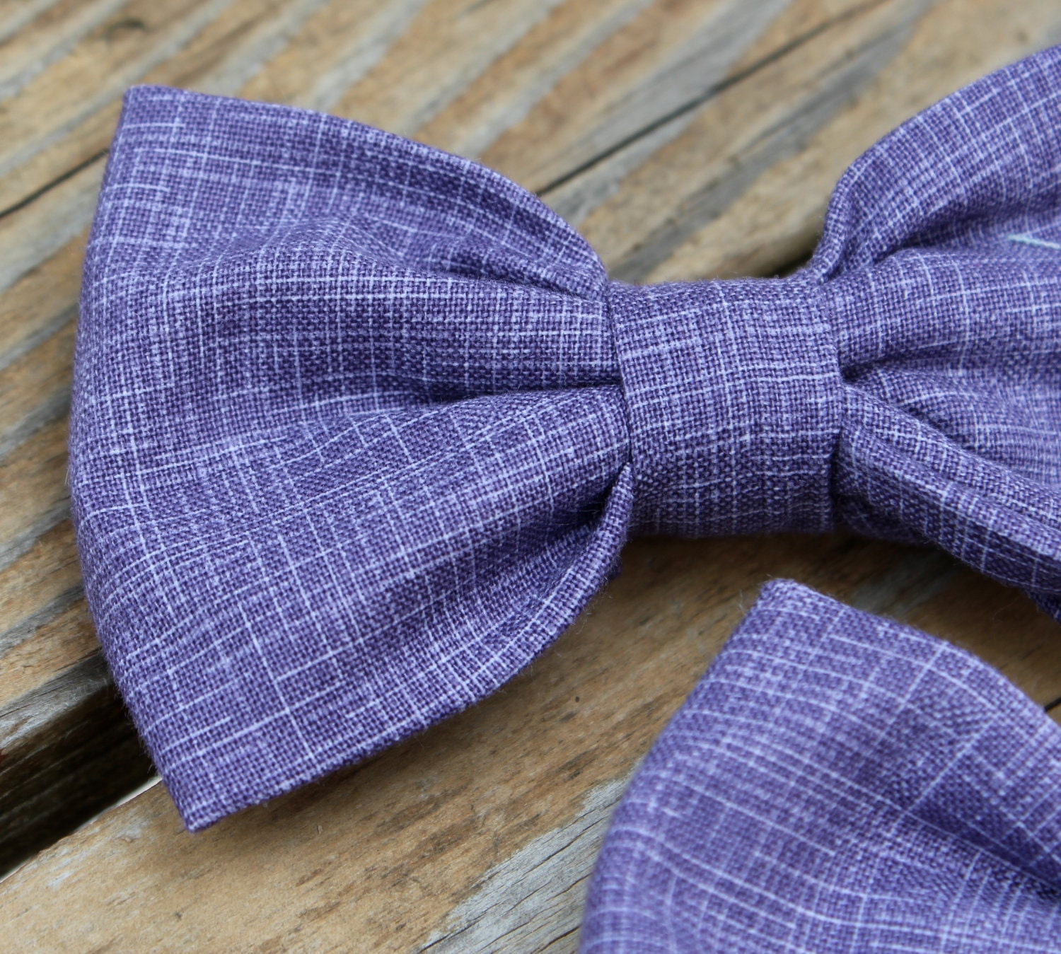 Boy's Purple Hatch Bow Tie - clip on